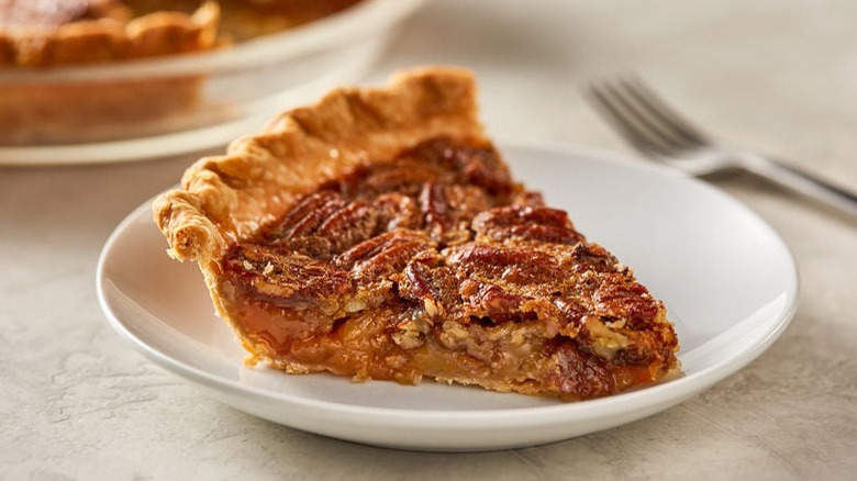 pecan pie on plate