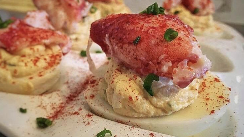 Mignonette lobster deviled eggs