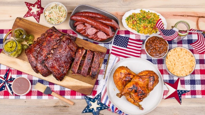 Patriotic meat spread