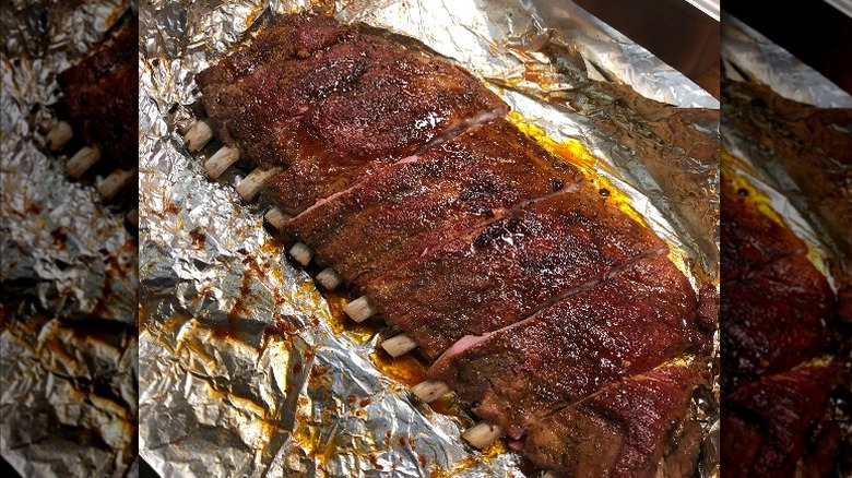 Ribs on tin foil