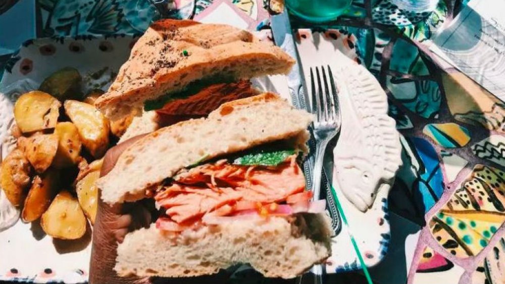 Smoked salmon sandwich