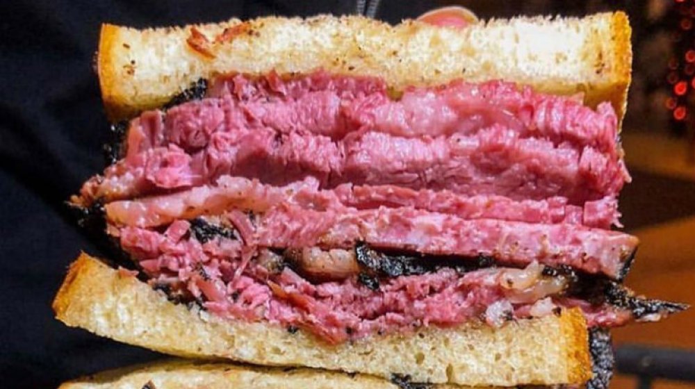 Pastrami on rye sandwich