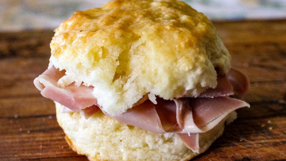 Ham biscuit sandwich