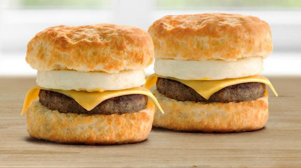 Sausage biscuit sandwich