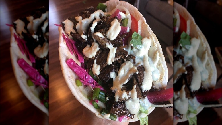 Serving of vegan shawarma