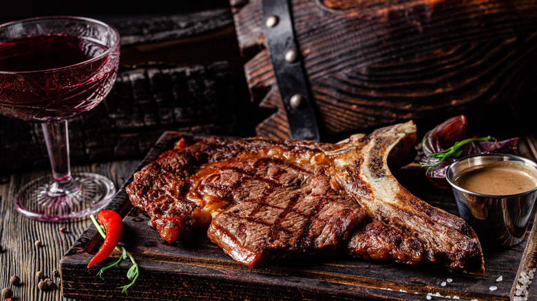 steak meal at restaurant