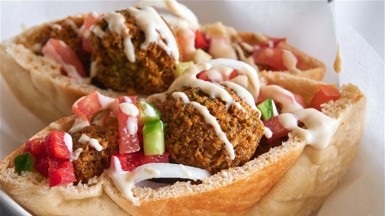 Two falafel sandwiches