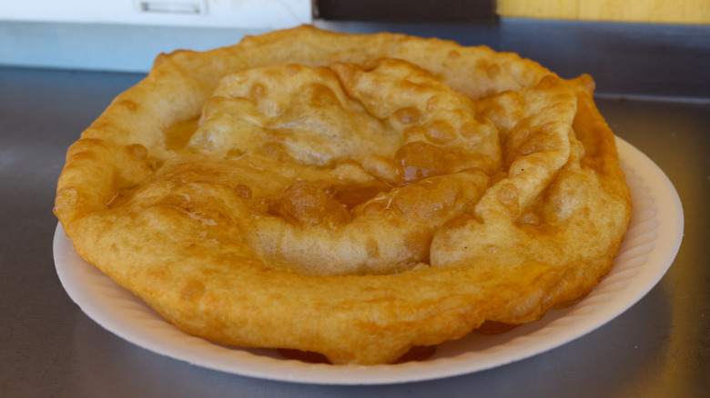 Fry bread piece on  table