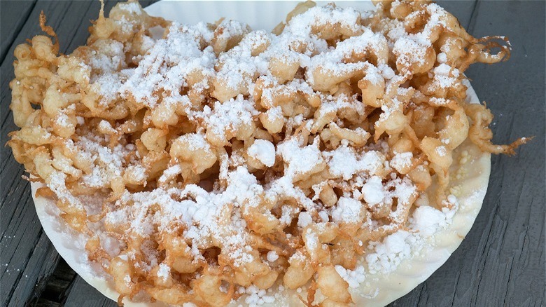 Funnel cake with powdered sugar