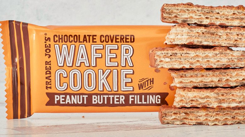 Chocolate Covered Wafer Cookies with Peanut Butter Filling