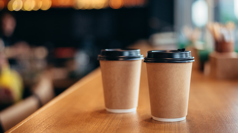 Two paper coffee cups 