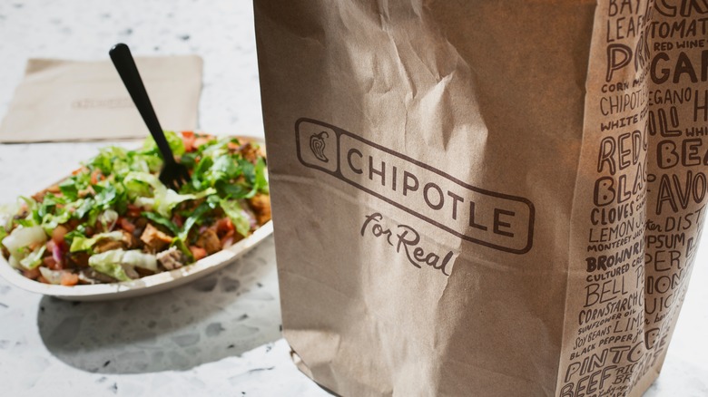 Chipotle takeout bag