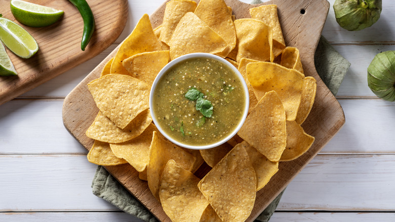 Pile of tortilla chips