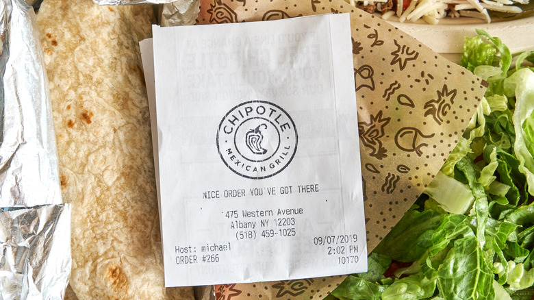 chipotle receipt