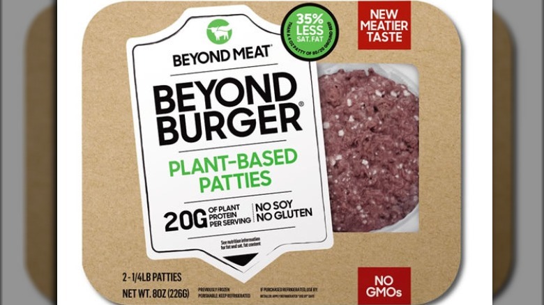 Package of Beyond Meat Plant-Based Burgers