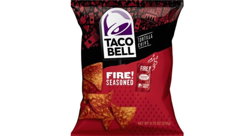 Taco Bell Tortilla Chips in Fire! flavor