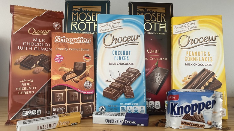 Selection of European chocolates from Aldi