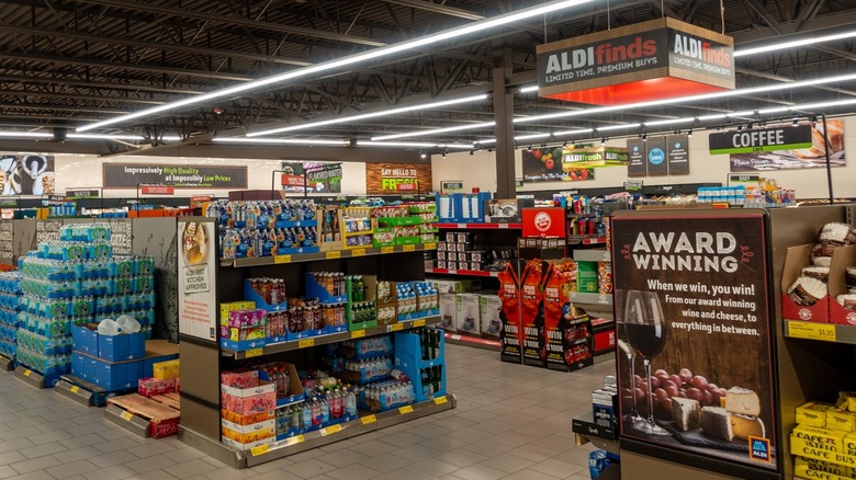 Inside of an Aldi grocery store