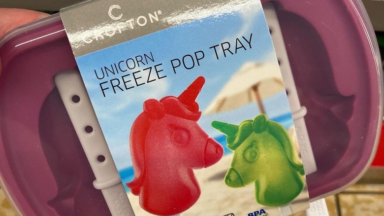 Unicorn freeze pop tray from Aldi