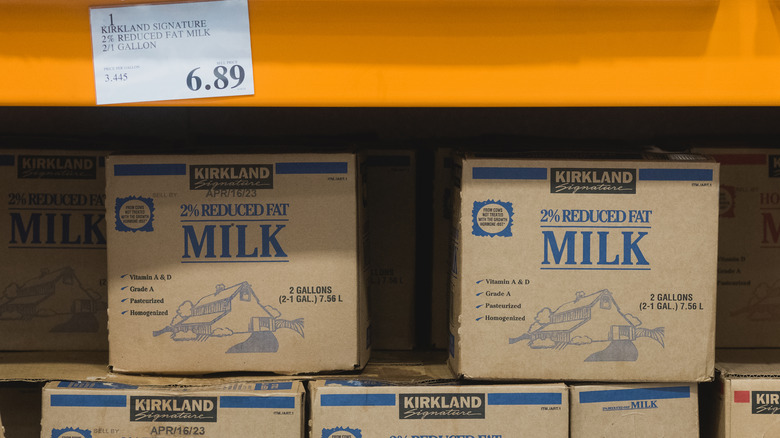 Costco milk and price tag