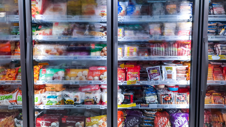 Grocery store frozen food aisle