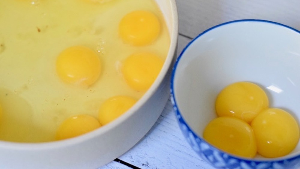 eggs and egg yolks for angel food cake