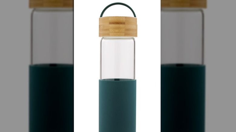 A glass hydration bottle