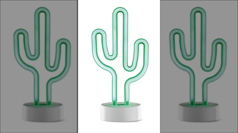 A cactus-shaped lamp