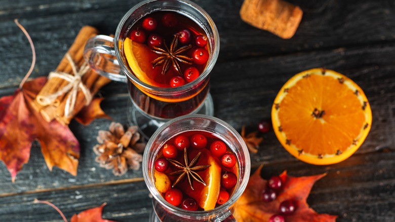 Mulled wine with ingredients