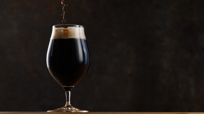 dark lager in a glass