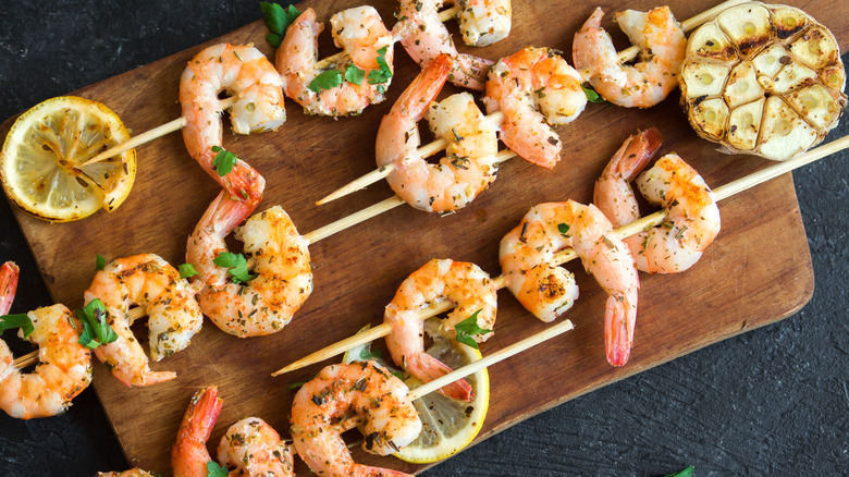 grilled skewered shrimp