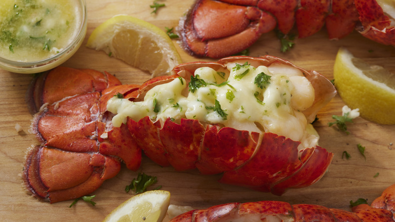 lobster tail with lemon