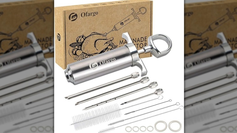 stainless steel marinade injector kit with box