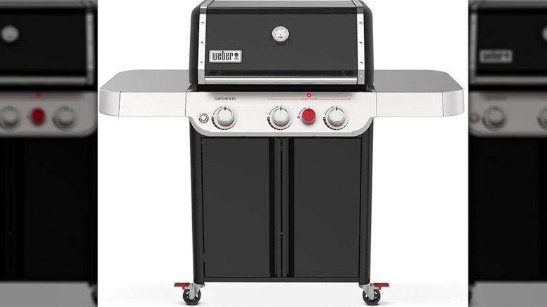 front of Weber gas grill