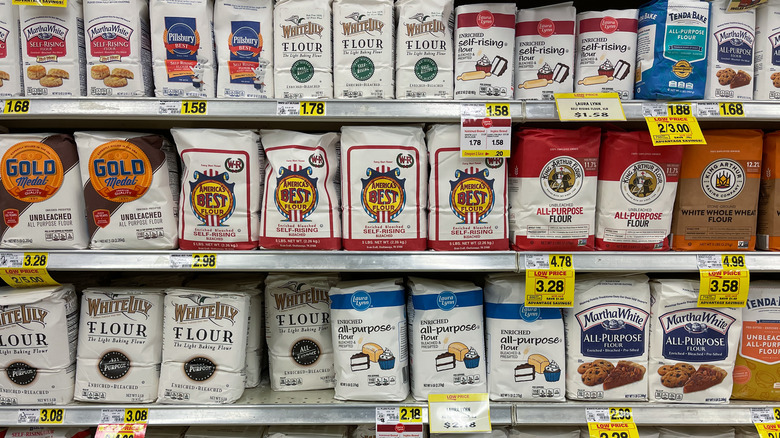 Bags of self-rising and all-purpose flour