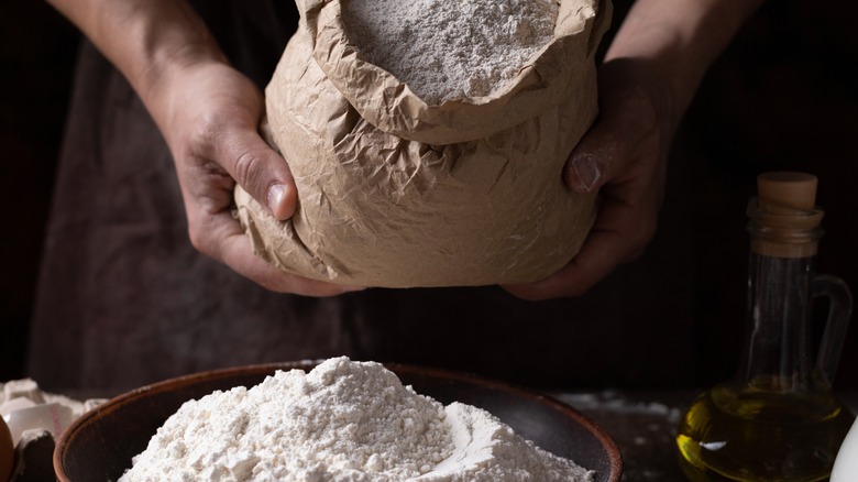 A bag of bread flour