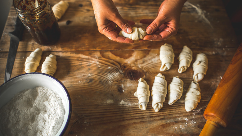 Making croissants