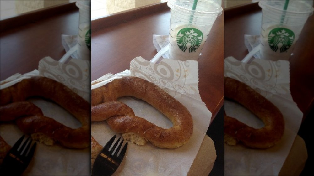 cinnamon sugar pretzel at Target food court