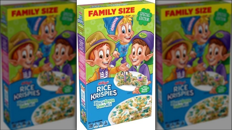 Rice Krispies blue & green color mix box