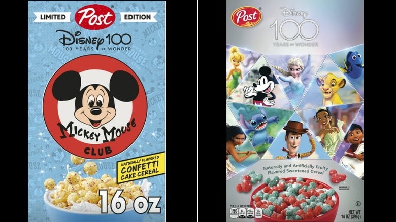 Post Disney 100 Years of Wonder cereal boxes