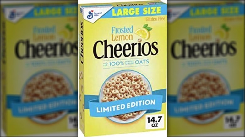 General Mills frosted lemon Cheerios box