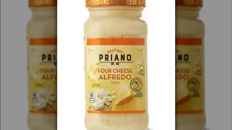 jar of Priano four cheese alfredo