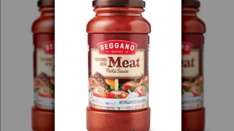 Jar of Reggano meat sauce