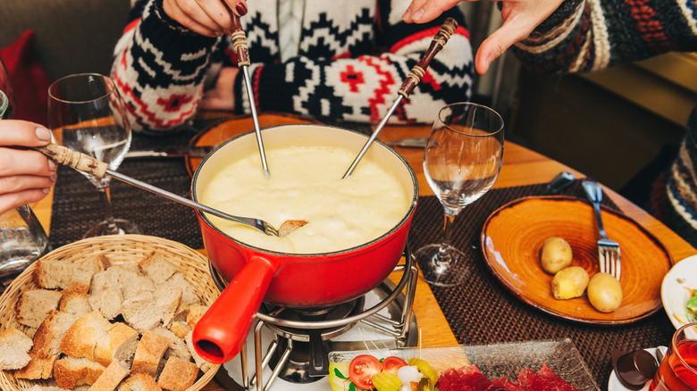 Fondue table setting