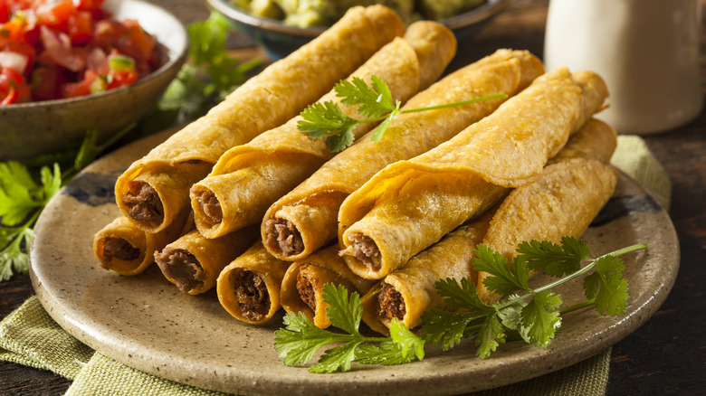 Plate of taquitos