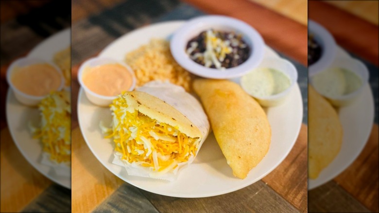 arepa and empanada lunch platter