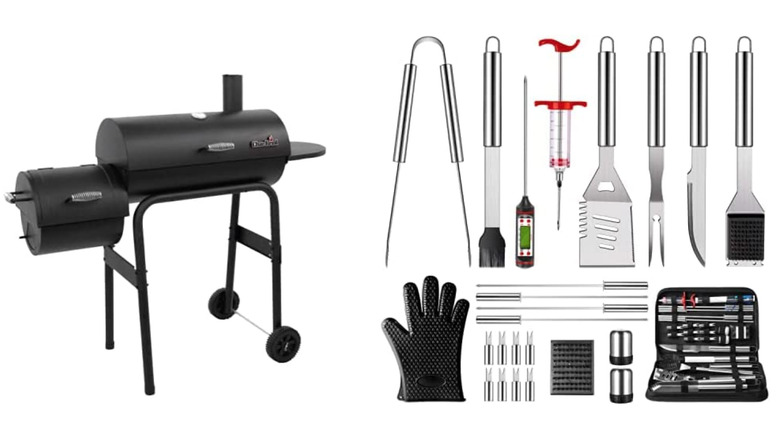 Char-Broil BBQ tool set and smoker