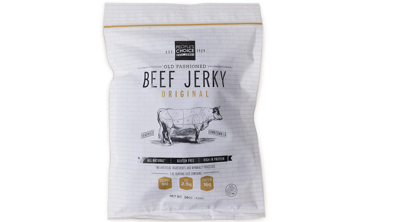 white bag of beef jerky