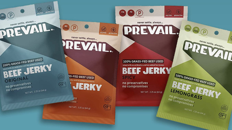 colorful bags of beef jerky