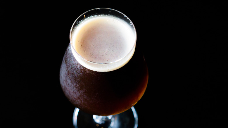 Glass of Belgian Dubbel beer